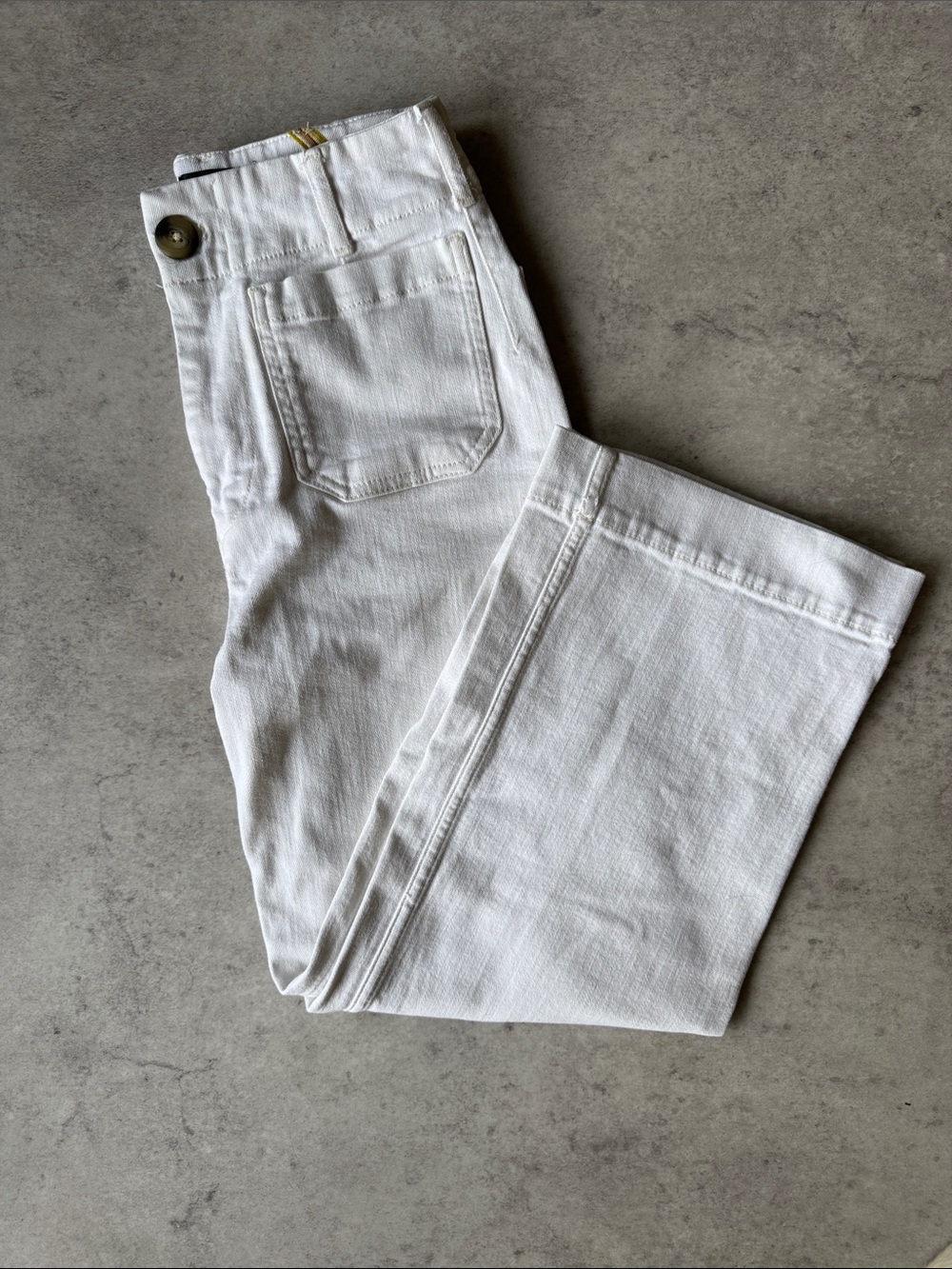 Anthropologie Maeve Colette High-Rise Wide-Leg Jeans | Ivory | Size 27 🤍 - Picture 2 of 11
